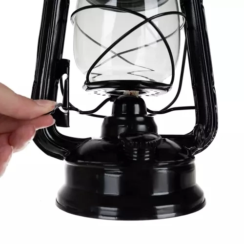 Štýlová čierna olejová lampa 24 cm