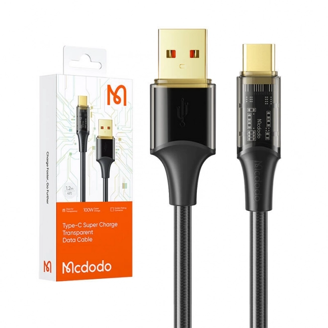 Kábel USB-C Mcdodo CA-2092 6A, 1,8 m, čierny