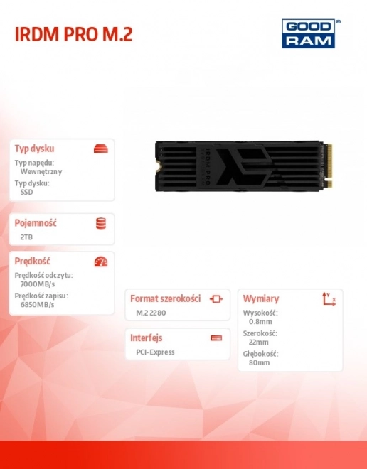 SSD disk IRDM Pro 2TB M.2 PCIe NVMe