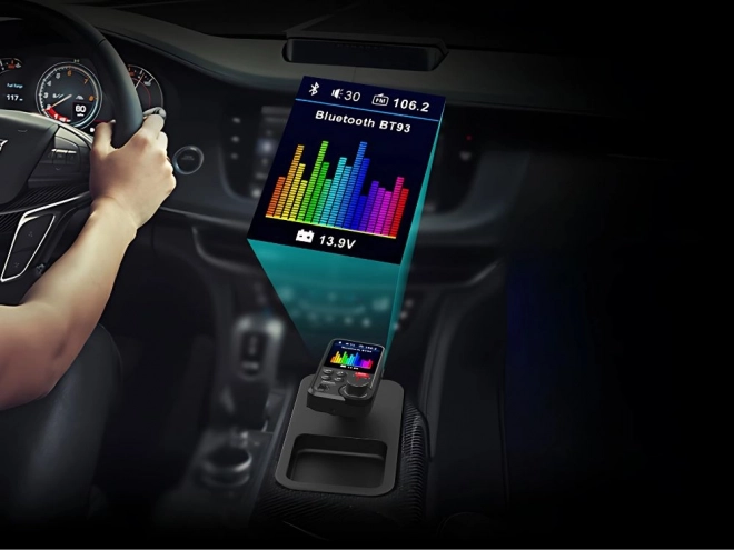 Bluetooth vysielač 5.0 FM s USB QC a LCD displejom