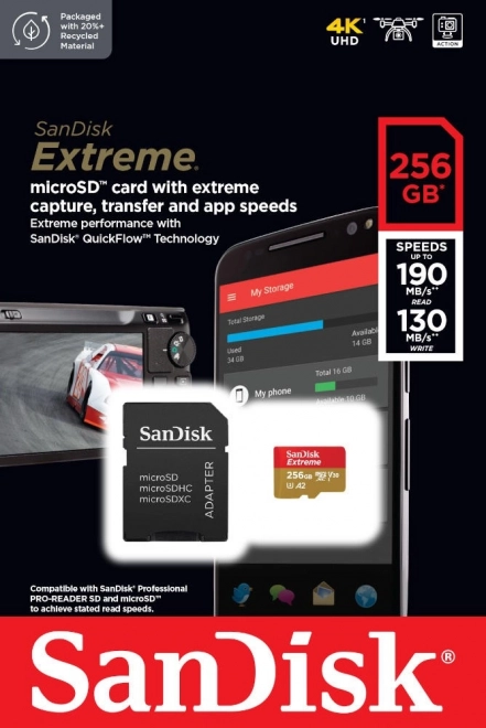 Pamäťová karta Sandisk Extreme microSDXC 256 GB