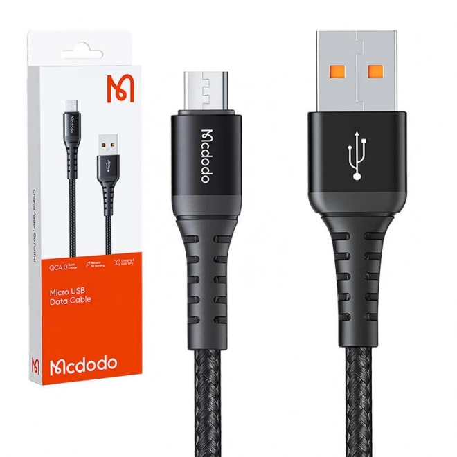 Kabel Micro-USB 0,2 m čierny