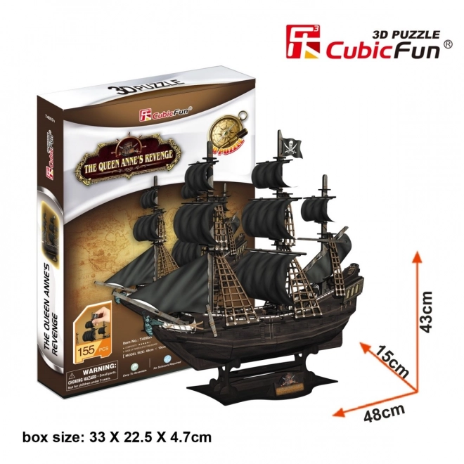 3D puzzle Pirátska loď Kráľovnina pomsta