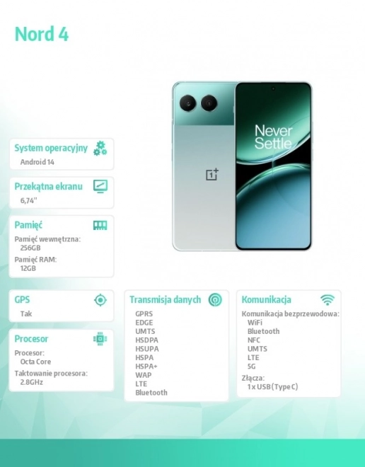 Smartfón Nord 4 5G 12/256 GB zelený