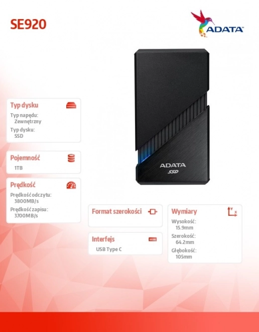 Externý SSD disk USB4 SE920 1TB čierny