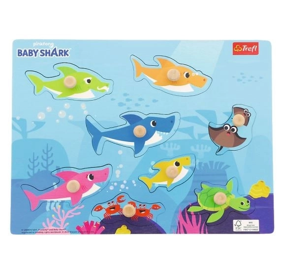 Drevené Puzzle Baby Shark 8 Elementov