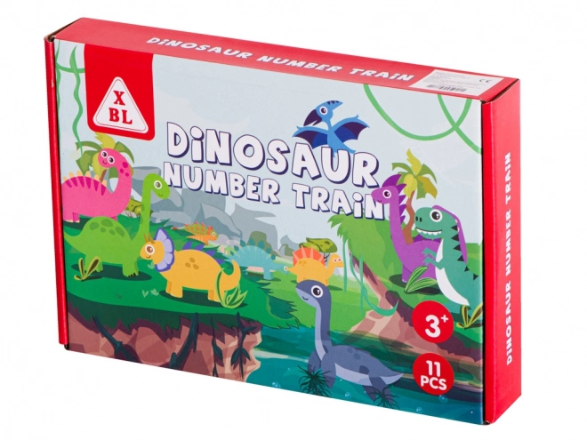 Drevený vláčik s dinosaurami Montessori