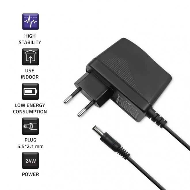 Zásuvkový napájací adaptér Qoltec 24W 12V 2A