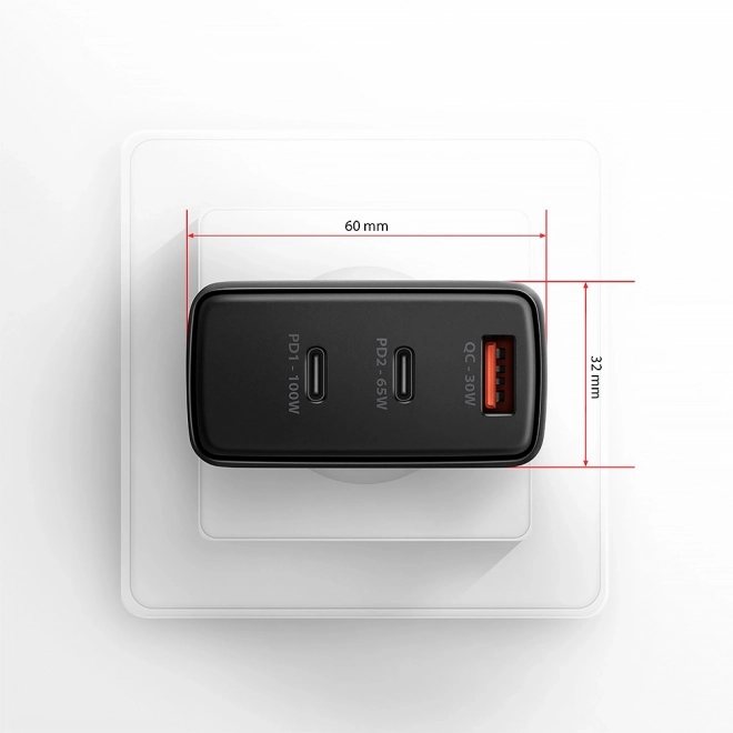Cestovná nabíjačka ACU-DPQ100 GaN 100W s 3 portami