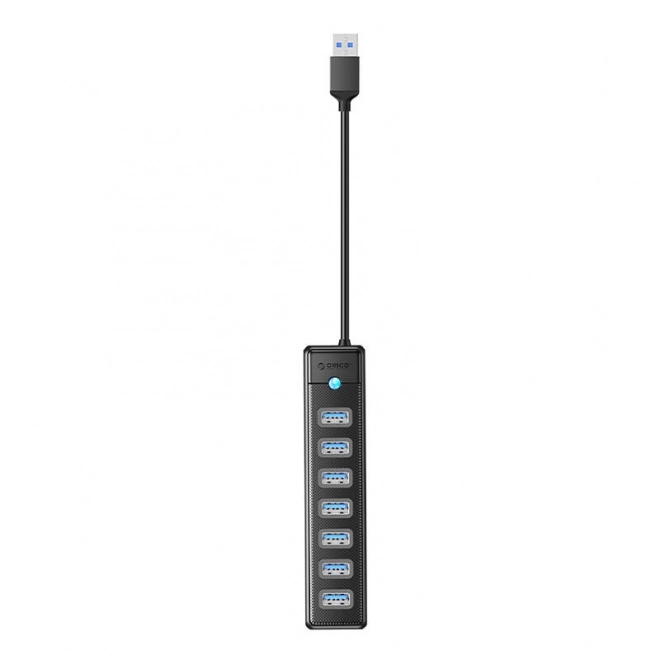 USB Hub Orico s 7 Portami 3.0 v čiernej farbe