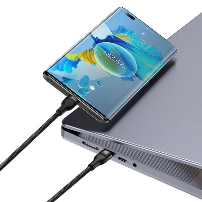 Kábel 2v1 USB Baseus Flash Series USB-C do USB-C 100W 1,5m čierny