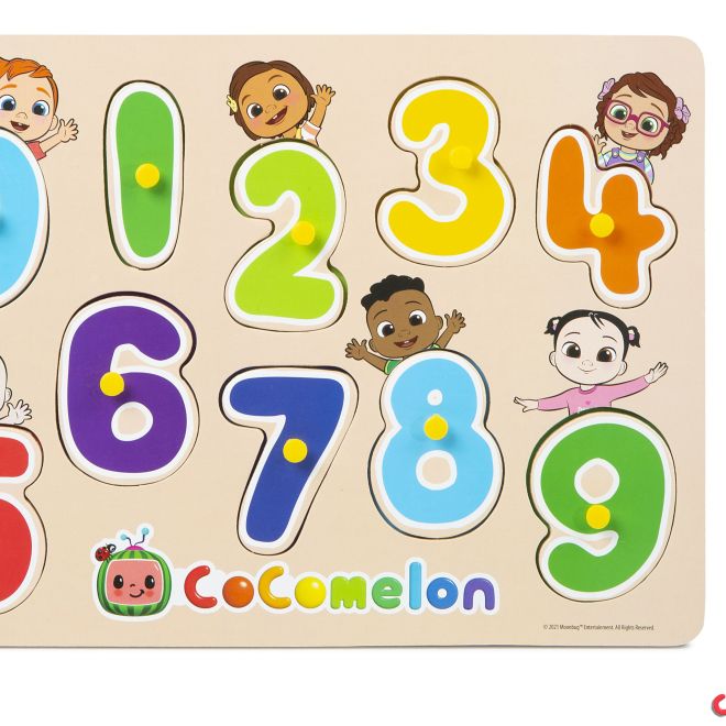 CoComelon Drevené puzzle s číslami