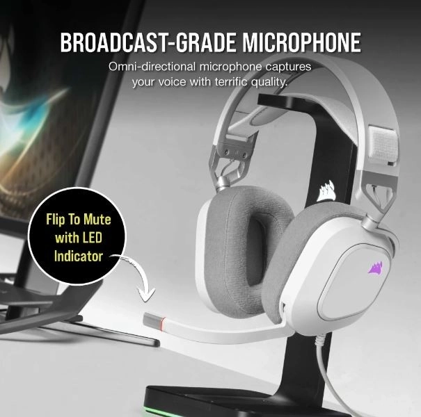 Herné Slúchadlá Corsair RGB USB Wired Biele