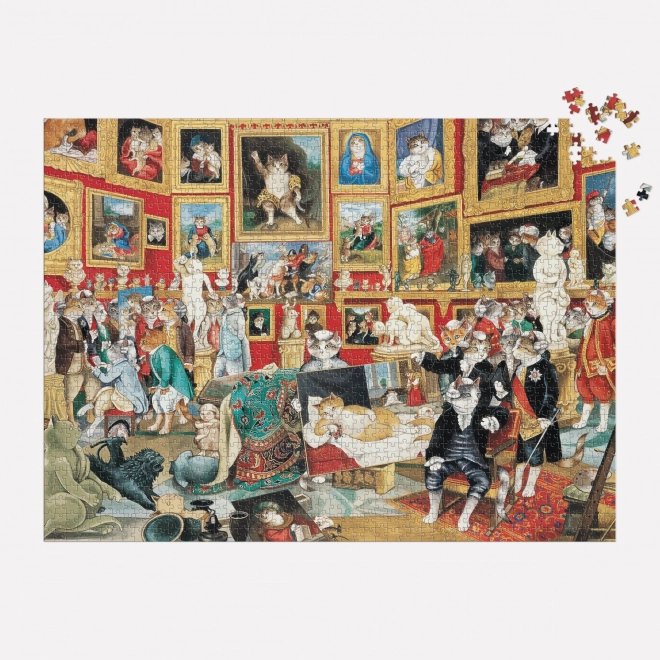 Puzzle Meowsterpiece: Galéria Uffizi 1500 dielikov