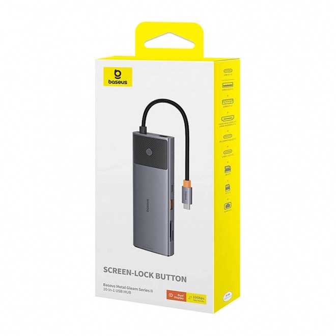 Adaptér Baseus Hub 10v1 s HDMI, USB-C a RJ45