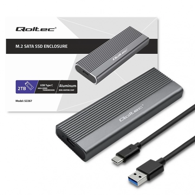 Alumíniové puzdro na disk SSD M.2 SATA NGFF USB-C