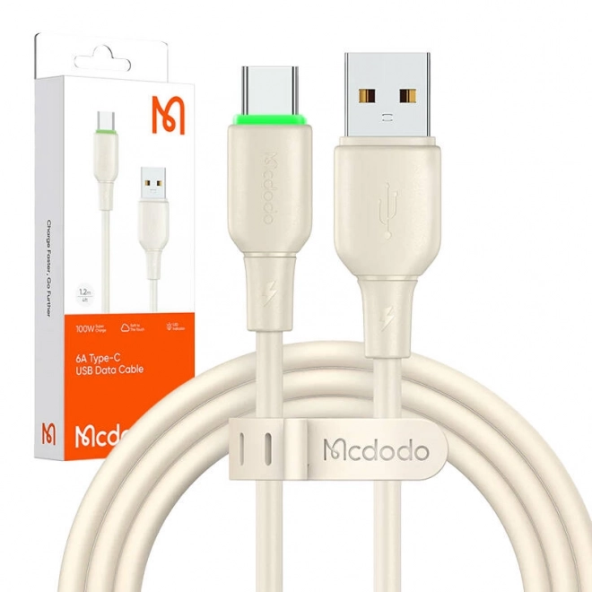 Kábel USB na USB-C s LED svetlom 1.2m