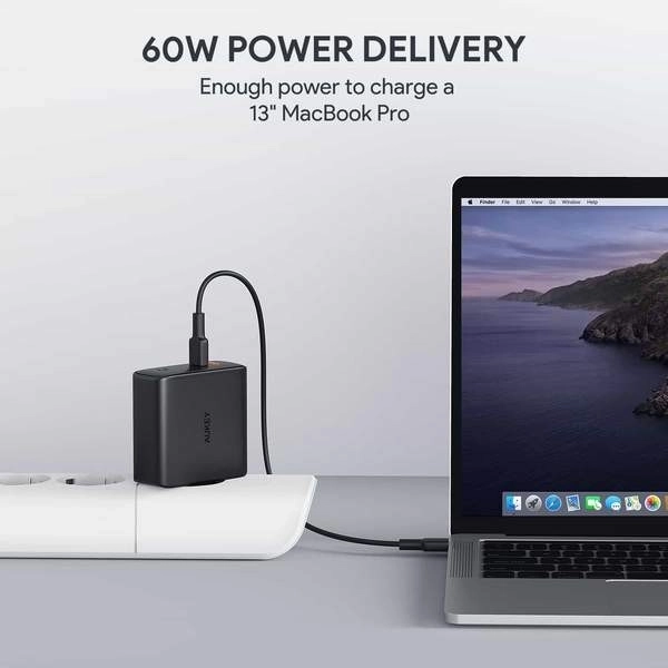 Aukey GaN sieťová nabíjačka 2xUSB C Power Delivery