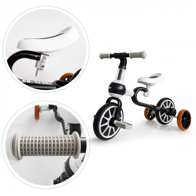 Odrážadlo 4 v 1 s pedálmi a pomocnými kolieskami čierne ECOTOYS