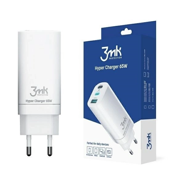Rýchlonabíjačka 65W s 2x USB-C a 1x USB-A GaN PD QC