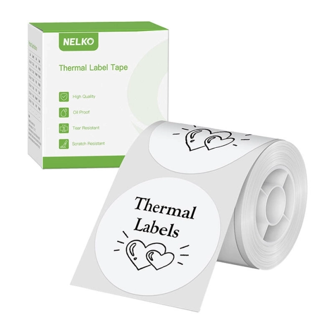 Termo etikety Nelko pre tlačiareň PM220 (biele, 50 x 50 mm)