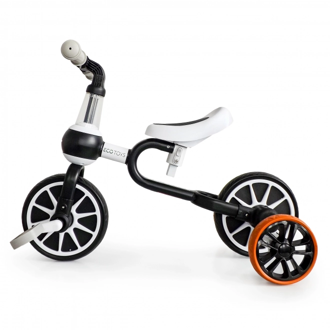 Odrážadlo 4 v 1 s pedálmi a pomocnými kolieskami čierne ECOTOYS
