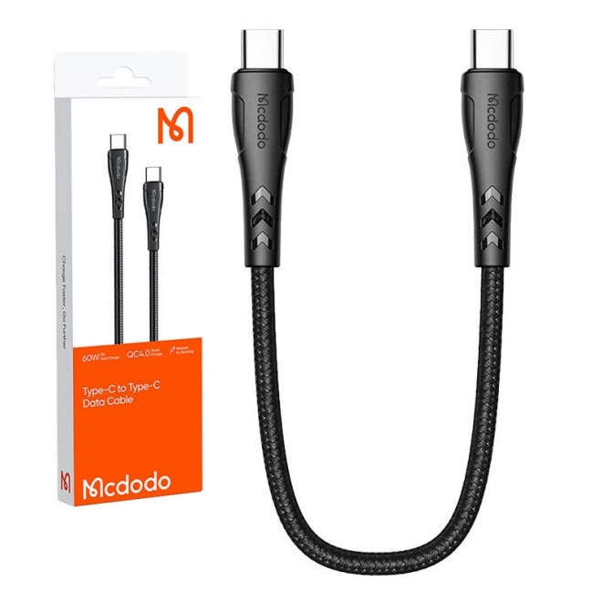 Kabel USB-C na USB-C Mcdodo PD 60W 20cmč Čierny