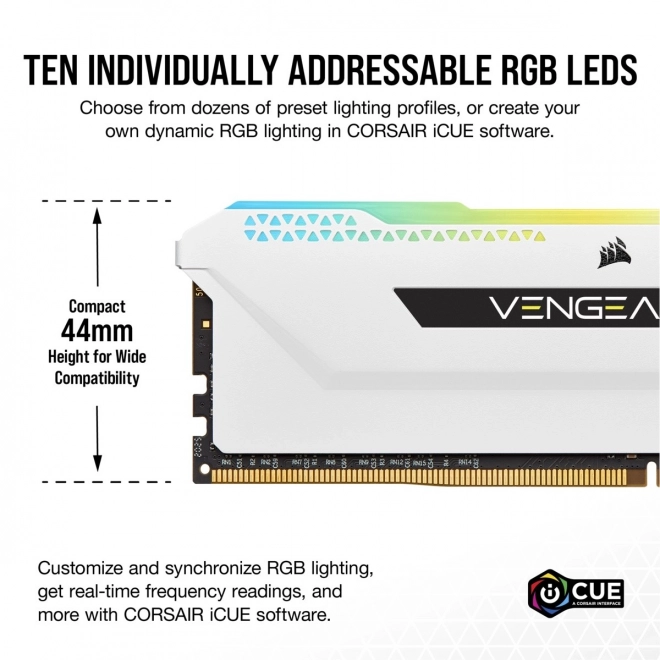 Pamäť Corsair Vengeance RGB PRO SL 16GB 3200MHz biela