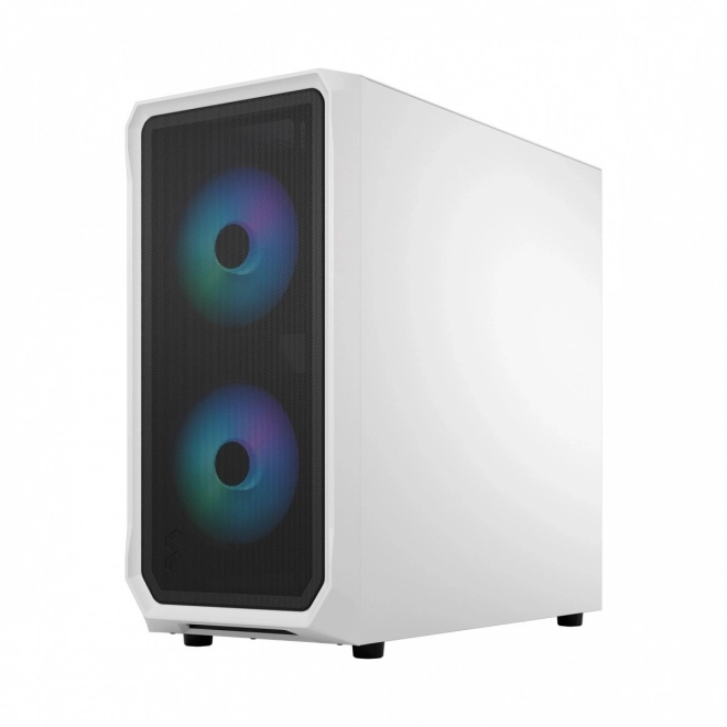 Biela RGB herná skriňa Focus s TG Clear Tint