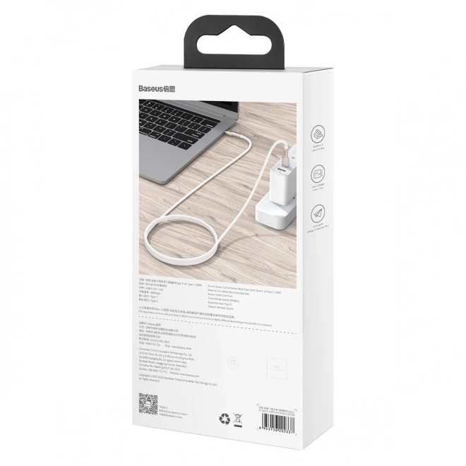 Kábel USB-C na USB-C Baseus Cafule, 100W, 2m (čierny)