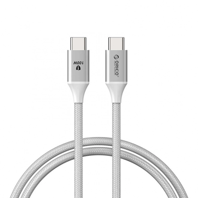 Nabíjací kábel USB-C na USB-C 100W biely