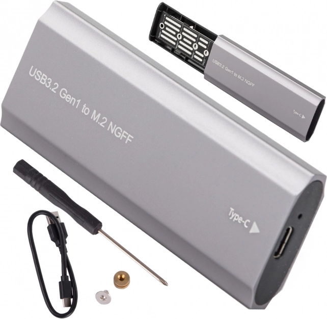 Externý box pre SSD M.2 SATA NGFF s USB‑C (USB 3.2 Gen1)