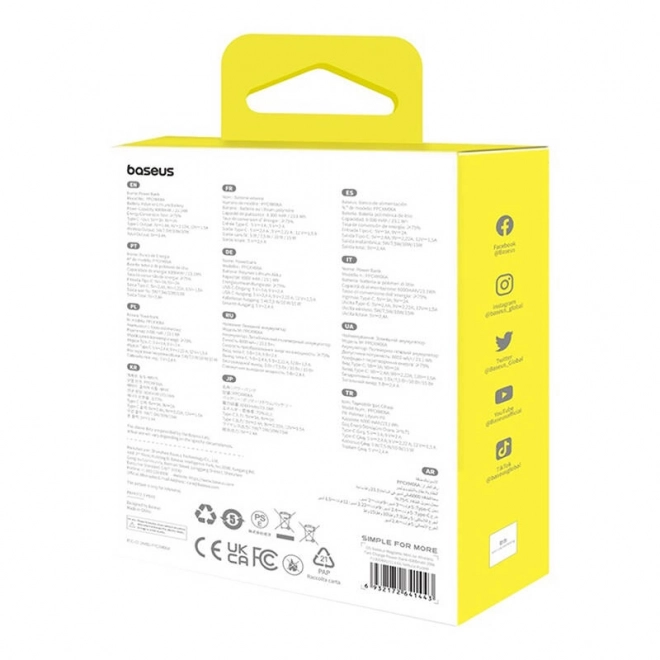 Baseus mini powerbanka 6000 mAh 20W fialová
