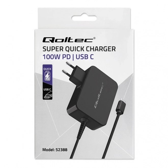 GaN power pro nabíjačka USB-C 100W čierna