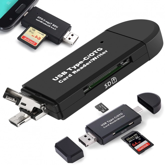 Čítačka kariet sd microsd tf usb usb-c micro usb 3v1