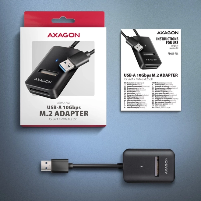 Adaptér usb 3.2 gen 2 m.2 nvme/sata ssd 10 gbps 10 cm usb-a kábel
