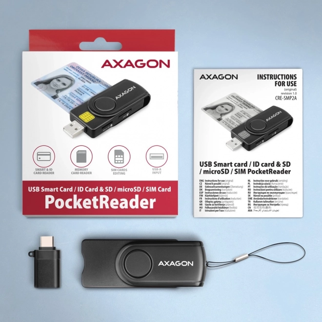 Čítačka kariet AXAGON PocketReader USB