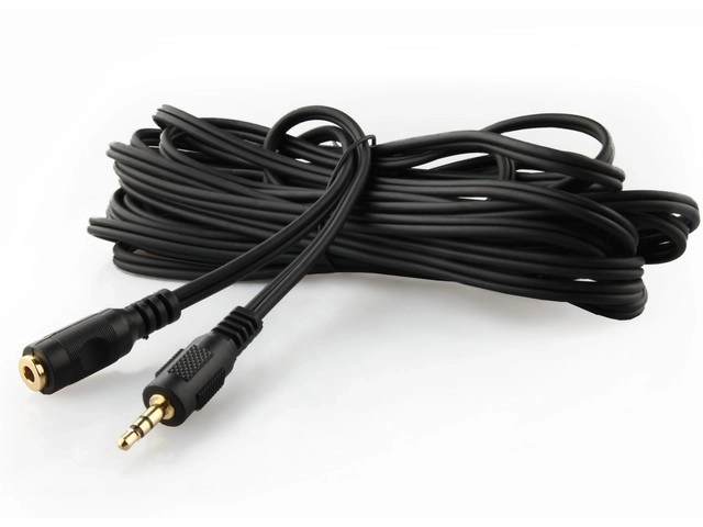 Predlžovací kábel Minijack stereo 5m pozlátený