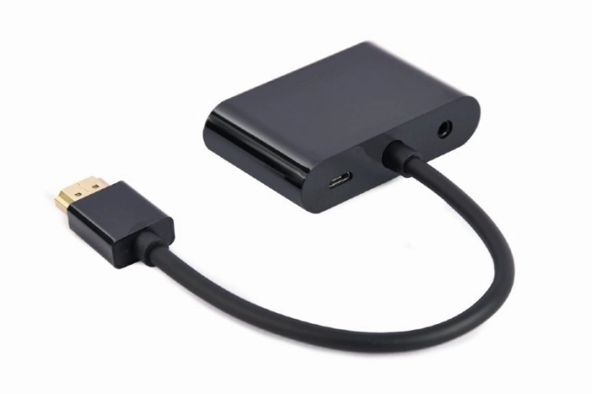 Adaptér HDMI na HDMI a VGA s audiom a napájaním