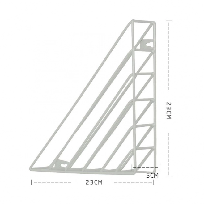 Kovový stojan na dokumenty, nástenný časopisník - biely
