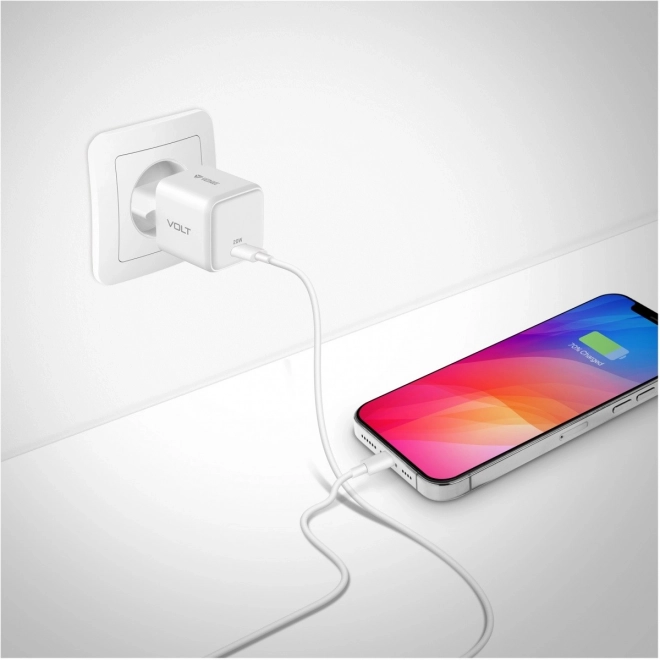 Biela sieťová nabíjačka USB C 20W s GaN technológiou