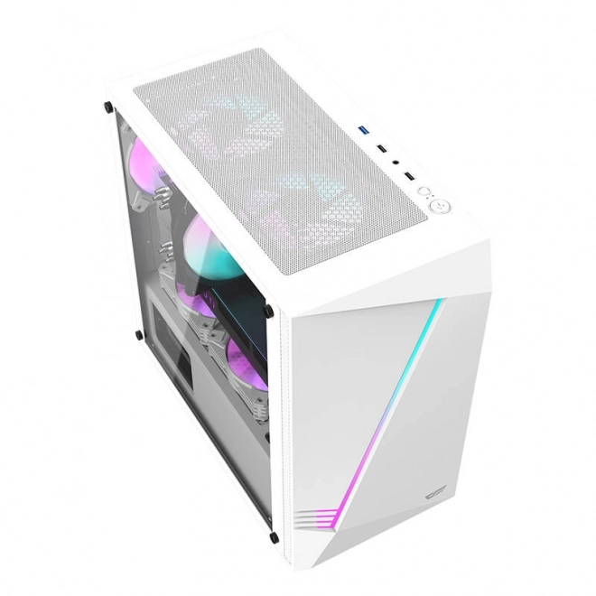 Počítačová skriňa Aigo AL390 + RGB ventilátor (biela)