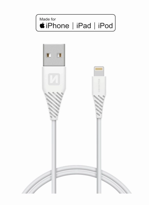 Kabel USB/Lightning MFI 1,2 m Swissten - biely