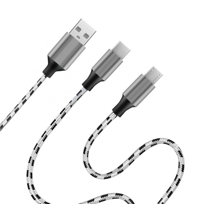 Univerzálny kábel 2 v 1 USB A na Micro USB a USB-C LogiLink 1,2 m