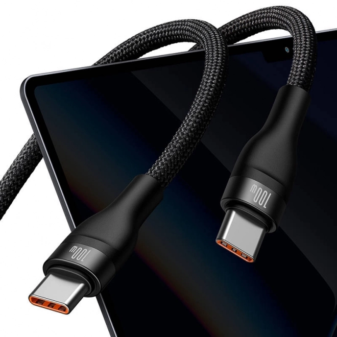 Kábel 2v1 USB Baseus Flash Series USB-C do USB-C 100W 1,5m čierny