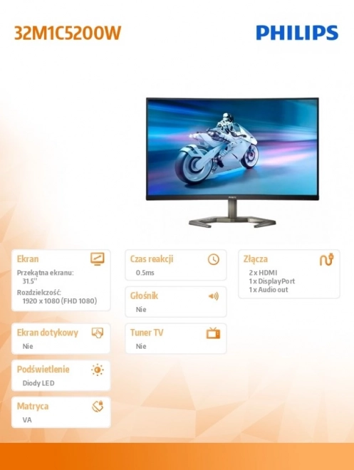 Zakřivený monitor 32M1C5200W s vysokou obnovovací frekvenciou