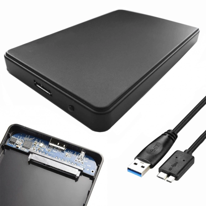 Obal na disk 2,5" HDD/SSD USB 3.0 SATA čierny