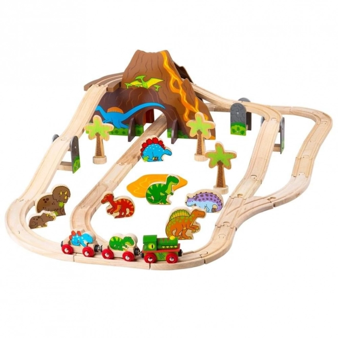 Bigjigs Rail Drevená vlaková dráha dinosaury