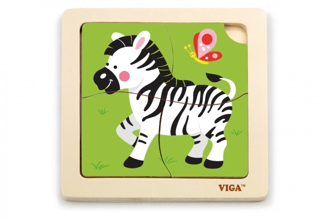 Drevené puzzle zebra