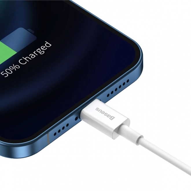 Kábel USB na iPhone 2.4A 2m Bílý